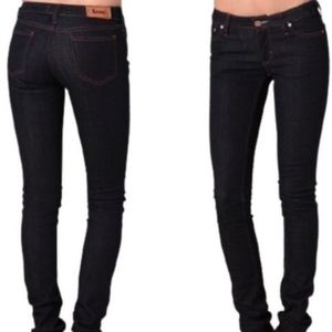 Acne Studios Kex Soft Raw Skinny Jeans Raw Hem, Dark Wash